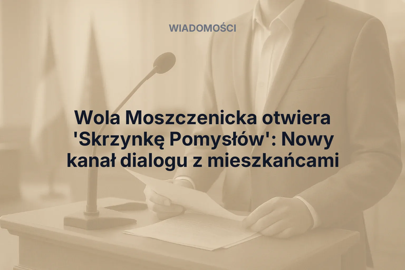 Miniatura: Wola Moszczenicka otwiera 'Skrzynkę Pomysłów': Nowy kanał dialogu z mieszkańcami