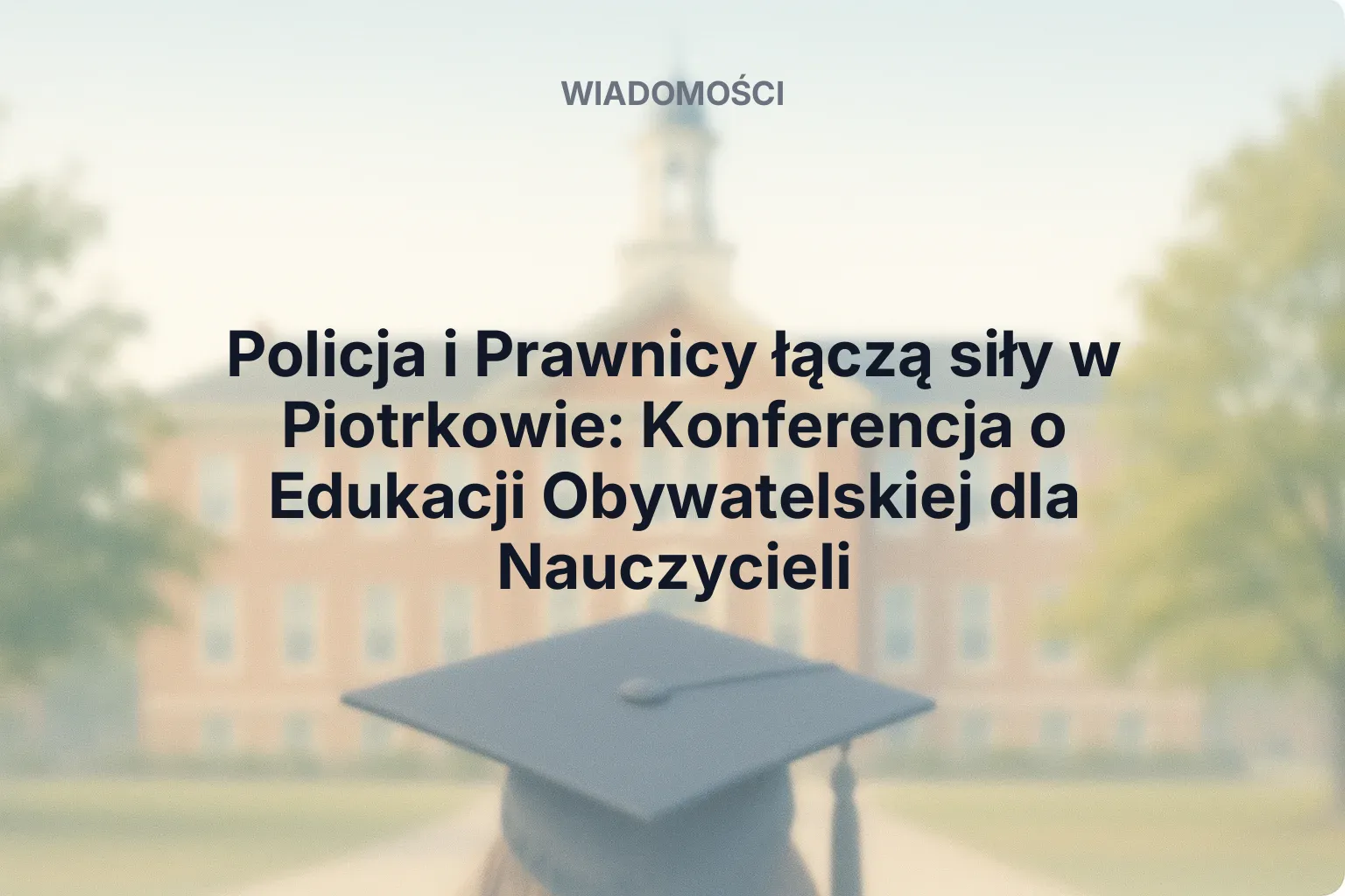 Artykuł: Policja i Prawnicy łączą siły w Piotrkowie: Konferencja o Edukacji Obywatelskiej dla Nauczycieli