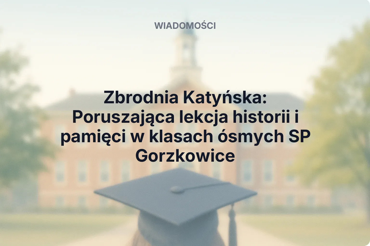 Zbrodnia Katyńska: Poruszająca lekcja historii i pamięci w klasach ósmych SP Gorzkowice