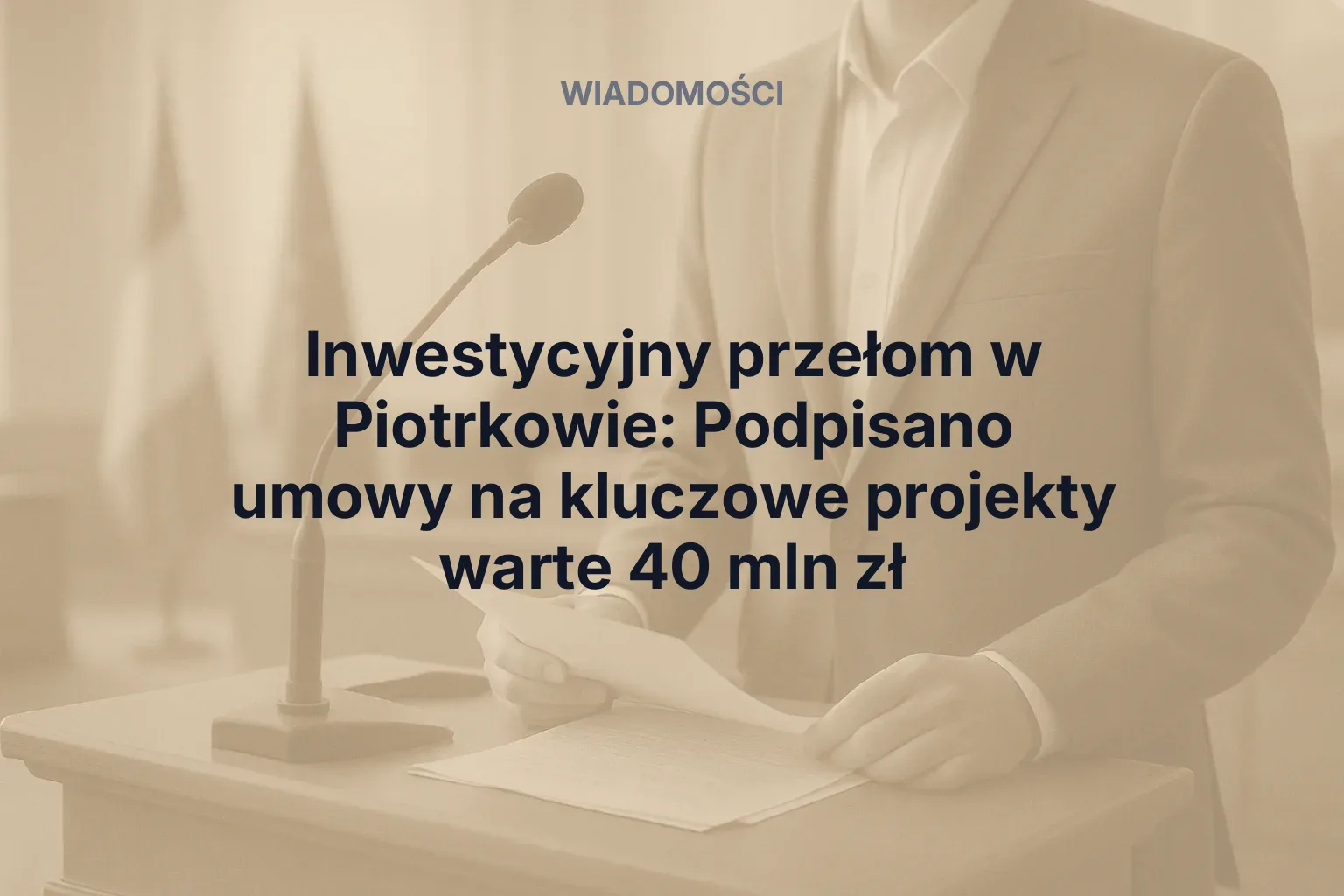 Miniatura: Inwestycyjny przełom w Piotrkowie: Podpisano umowy na kluczowe projekty warte 40 mln zł